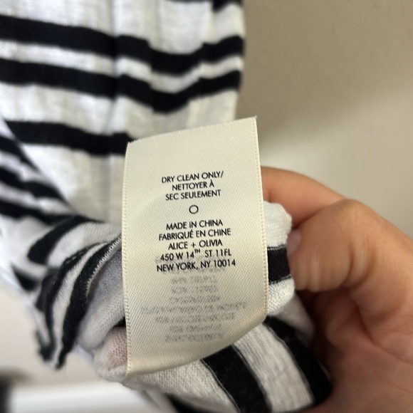Alice & Olivia by Stacey Bendet Striped Jersey Knit Linen T-shirt Dress Sz small - Picture 5 of 10